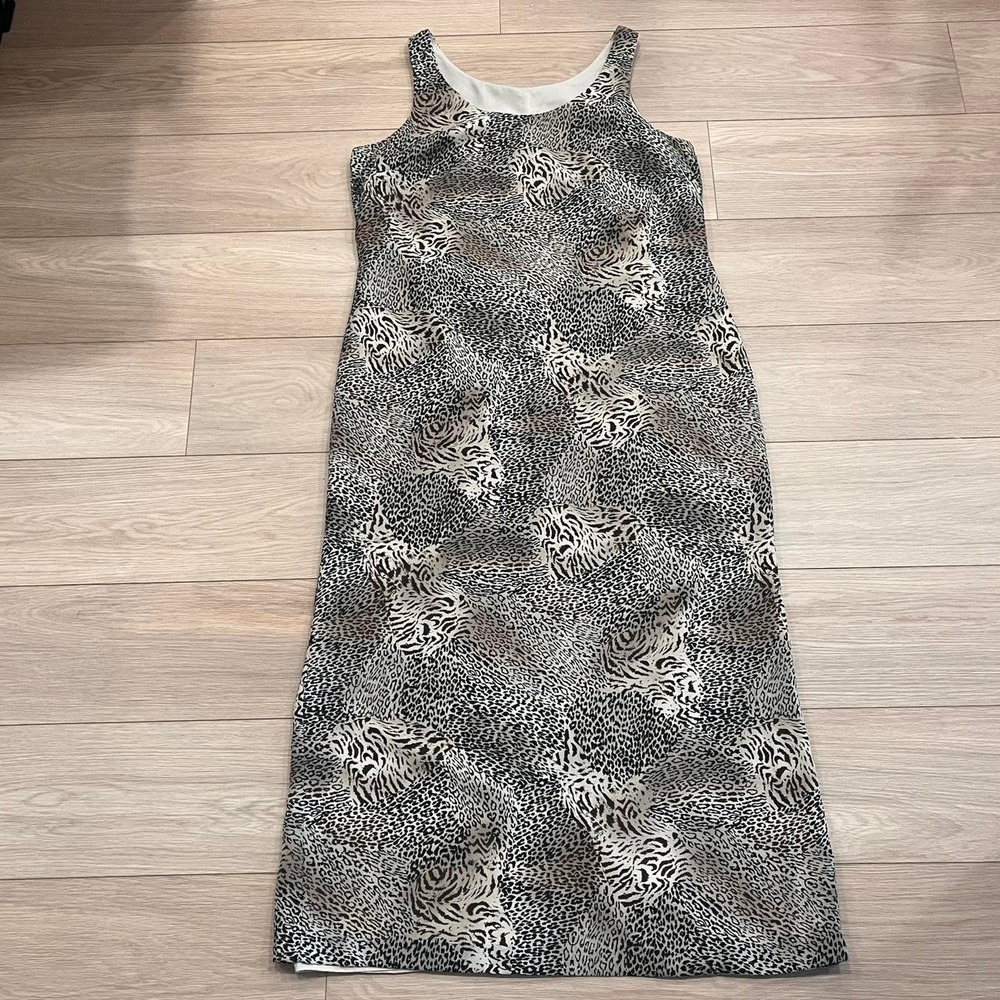 Leopard Print Sleeveless Maxi Dress Women 16 Minimalist Mob Wife Old Money